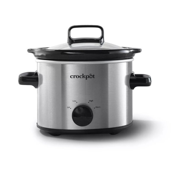CrockPot Kitchen Crockpot 2qt Slow Cooker Classic Stainless Steel